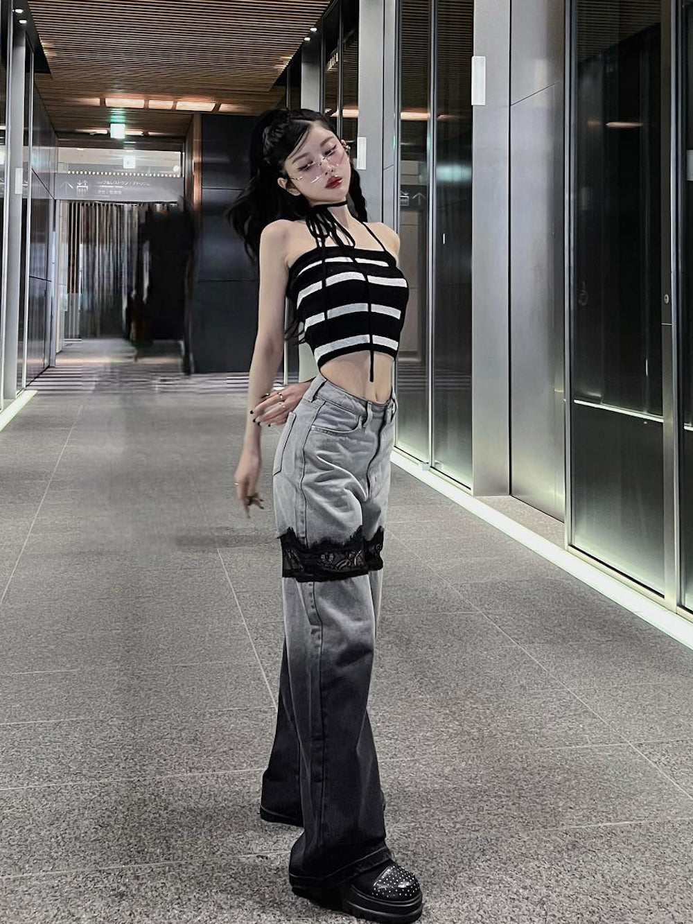 モデル:160cm(着用サイズ:S 着用カラー:BLK)