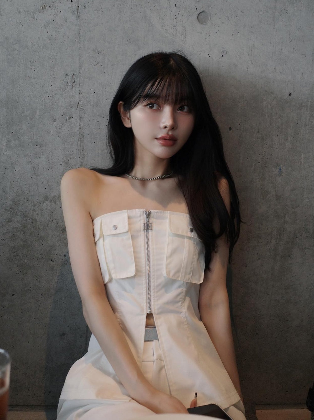 モデル:160cm(着用サイズ:FREE 着用カラー:WHT)