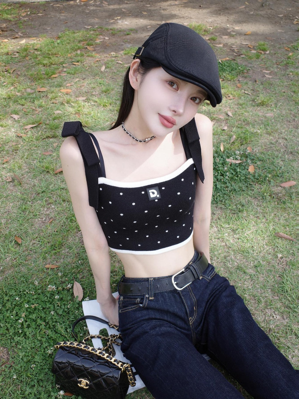 モデル:160cm(着用サイズ:FREE 着用カラー:BLK)
