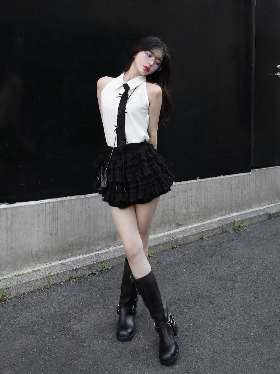 モデル:160cm(着用サイズ:FREE 着用カラー:BLK)