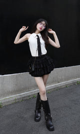 モデル:160cm(着用サイズ:FREE 着用カラー:WHT)