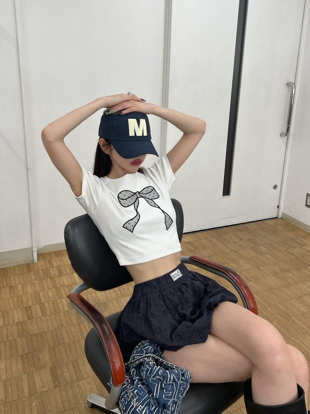 モデル:160cm(着用サイズ:FREE 着用カラー:WHT)