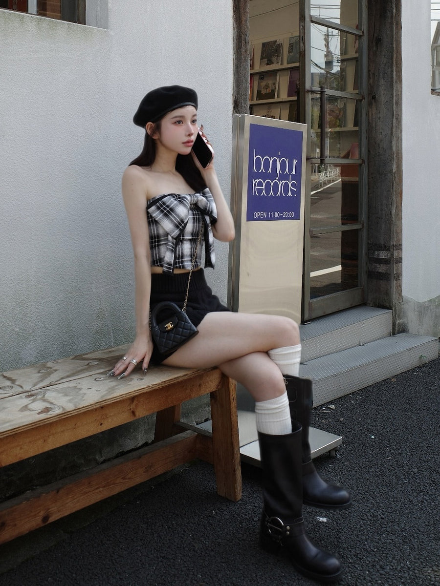 モデル:160cm(着用サイズ:FREE 着用カラー:BLK)