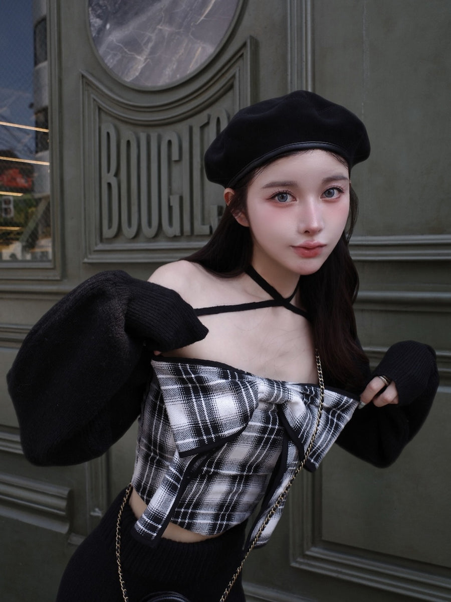 モデル:160cm(着用サイズ:FREE 着用カラー:BLK)