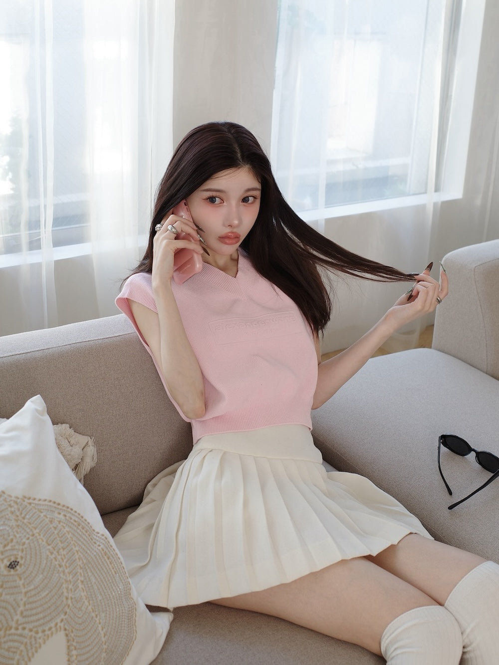 モデル:160cm(着用サイズ:FREE 着用カラー:IVO)