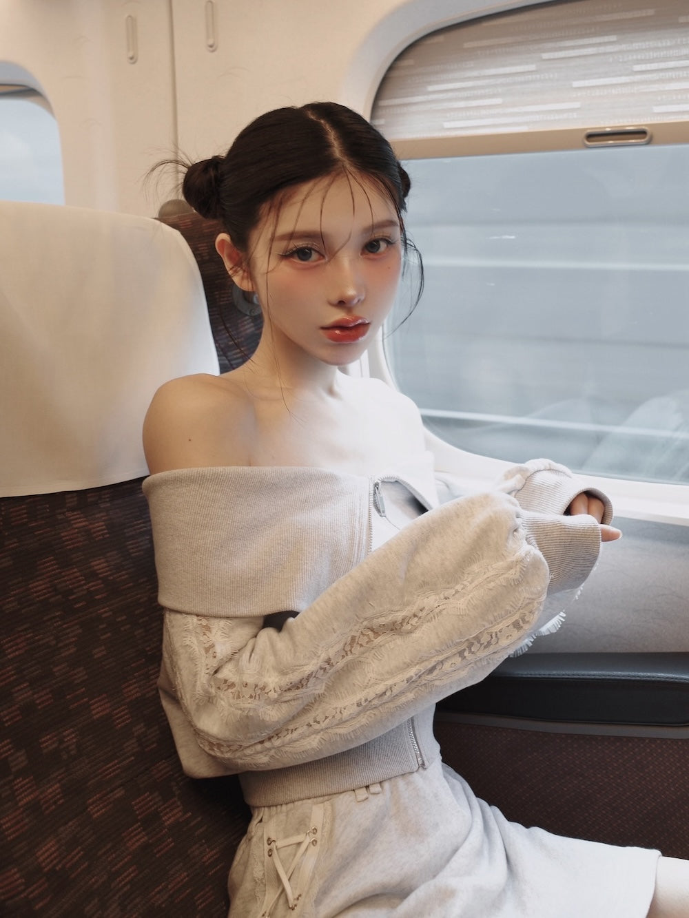モデル:160cm(着用サイズ:FREE 着用カラー:L-GRY)