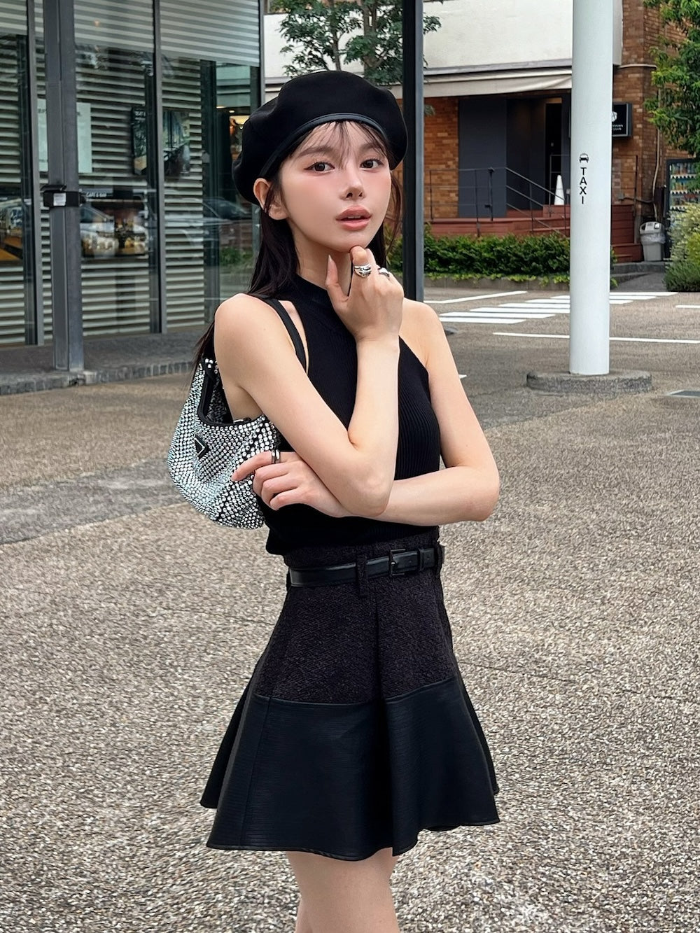 モデル:160cm(着用サイズ:S 着用カラー:BLK)