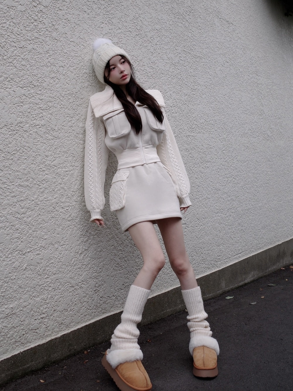 モデル:160cm(着用サイズ:FREE 着用カラー:IVO)
