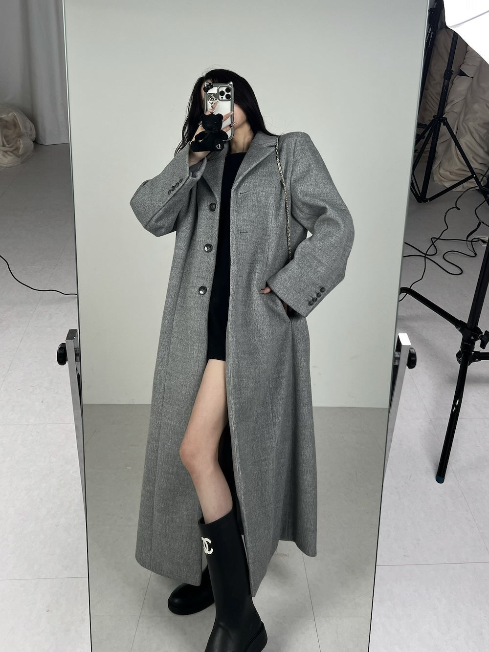 モデル:160cm(着用サイズ:FREE 着用カラー:GRY)