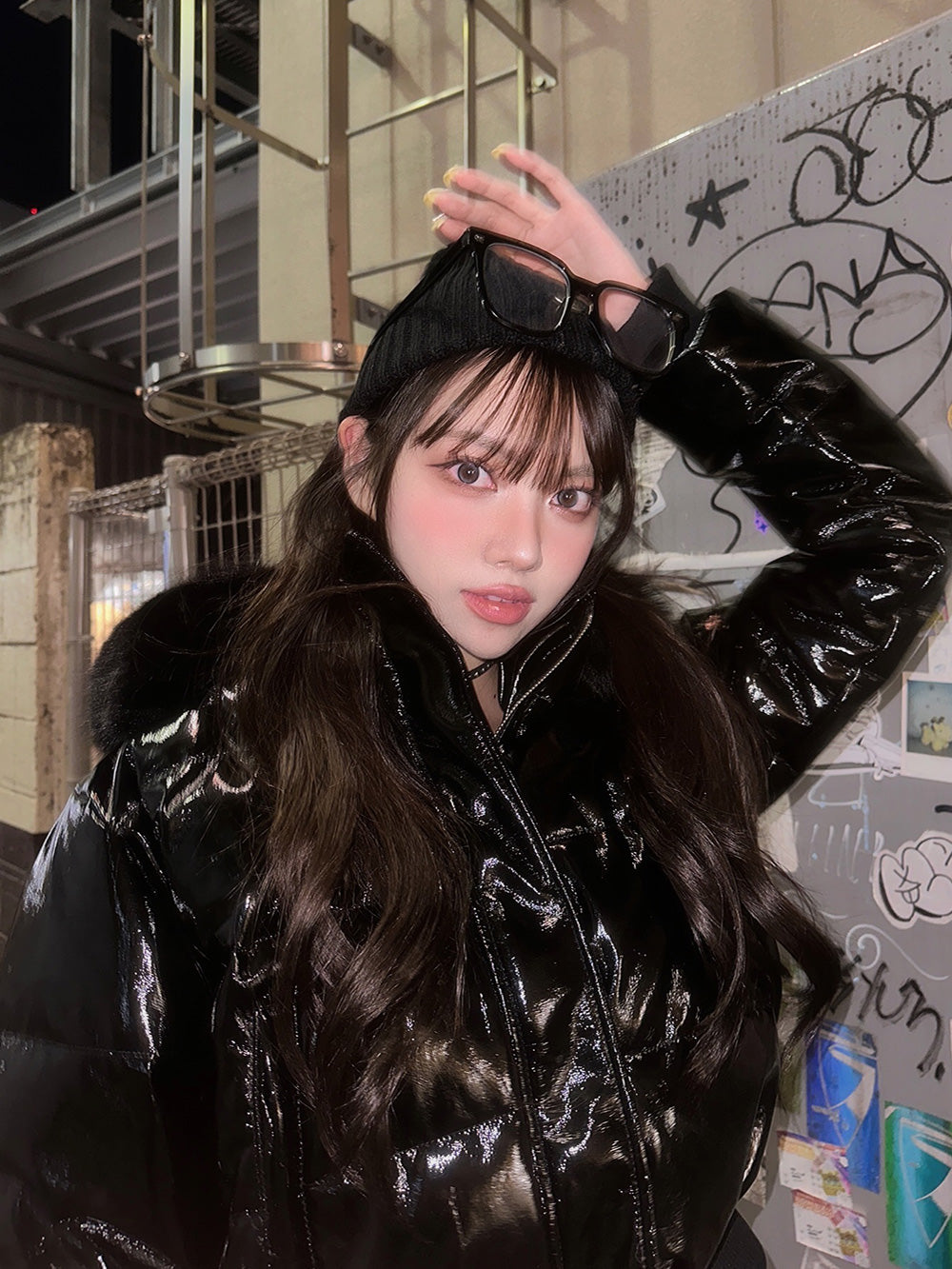 モデル:163cm(着用サイズ:FREE 着用カラー:BLK)