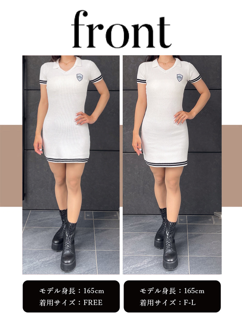 モデル:165cm(着用サイズ:FREE/F-L 着用カラー:WHT)