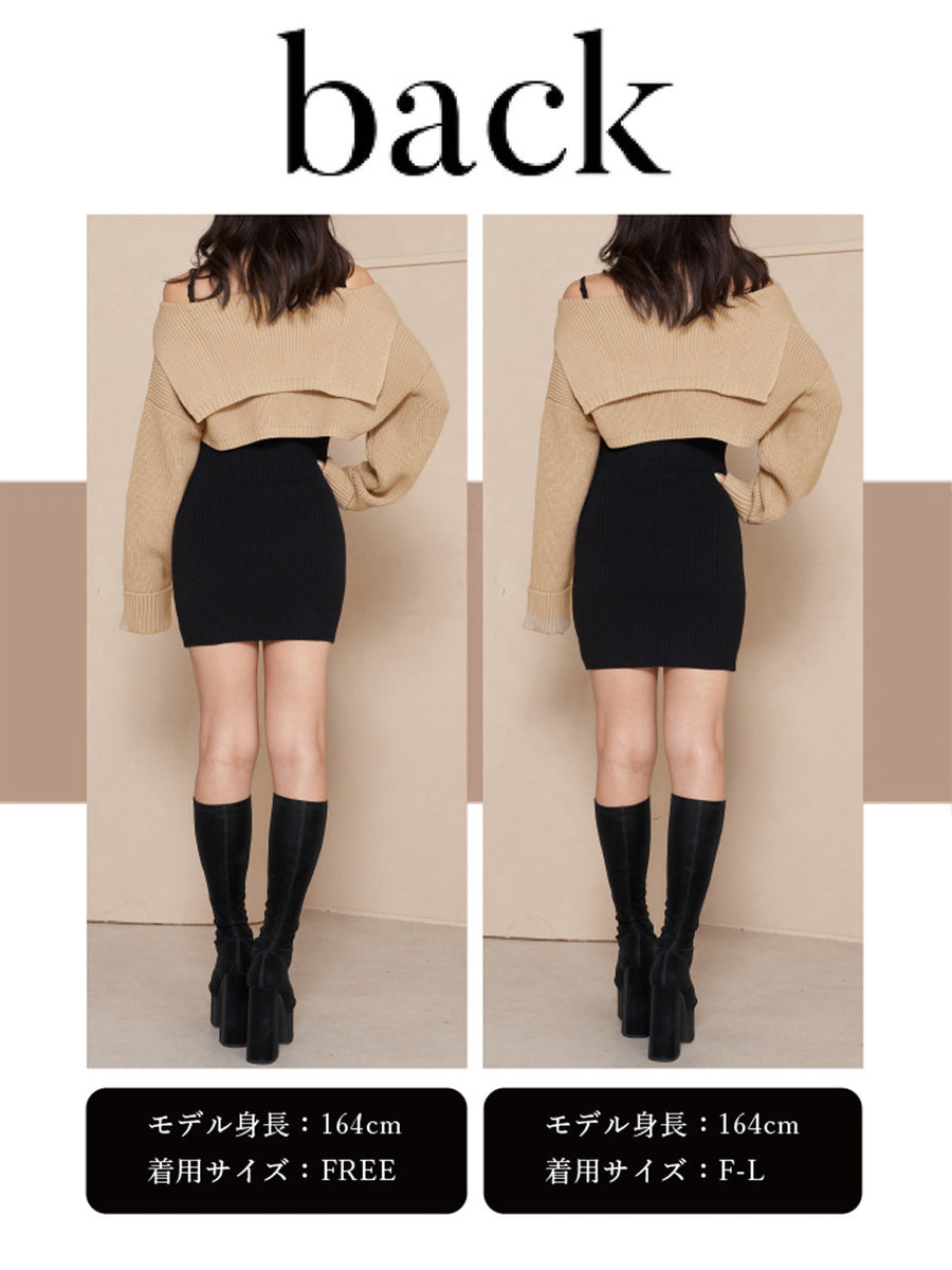 モデル:165cm(着用サイズ:FREE/F-L 着用カラー:BLK)