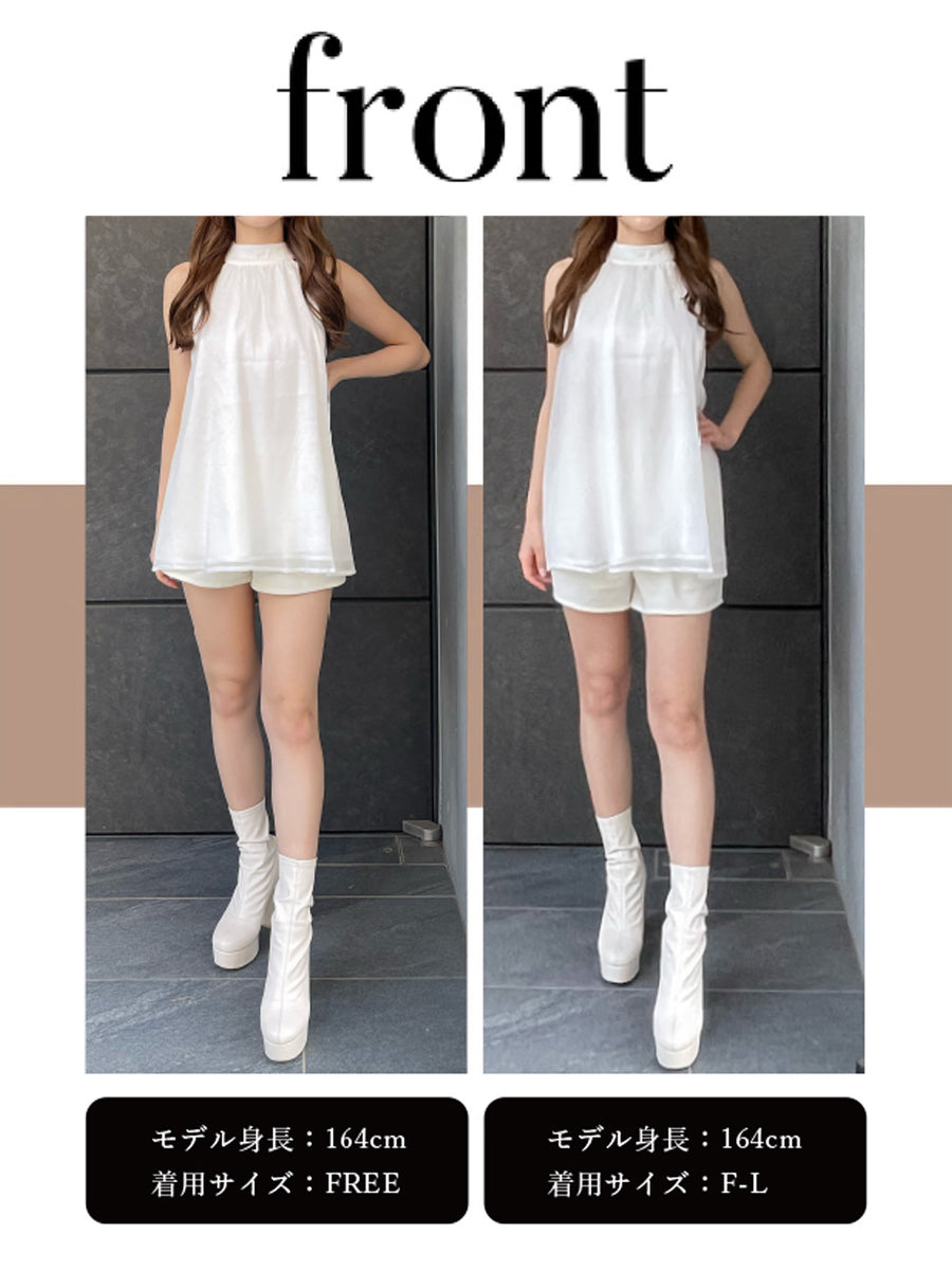 モデル:164cm(着用サイズ:FREE/F-L 着用カラー:WHT)