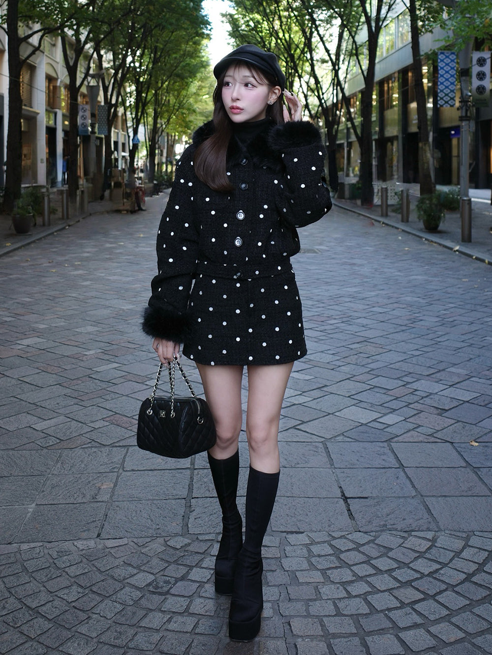 モデル:156cm(着用サイズ:S 着用カラー:BLK)