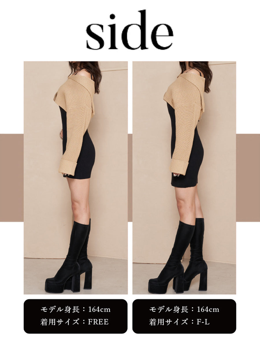 モデル:165cm(着用サイズ:FREE/F-L 着用カラー:BLK)