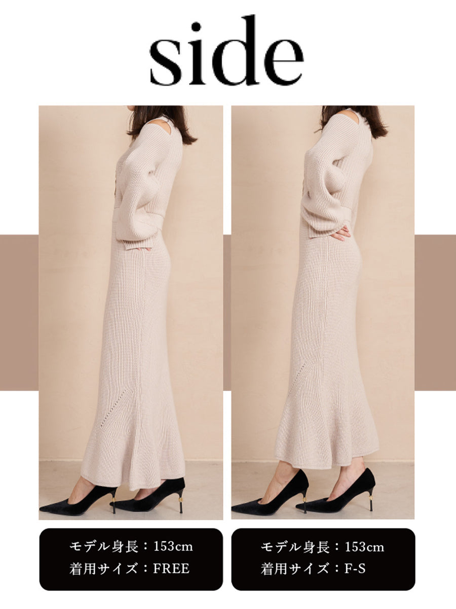モデル:153cm(着用サイズ:F-S/FREE 着用カラー:IVO)