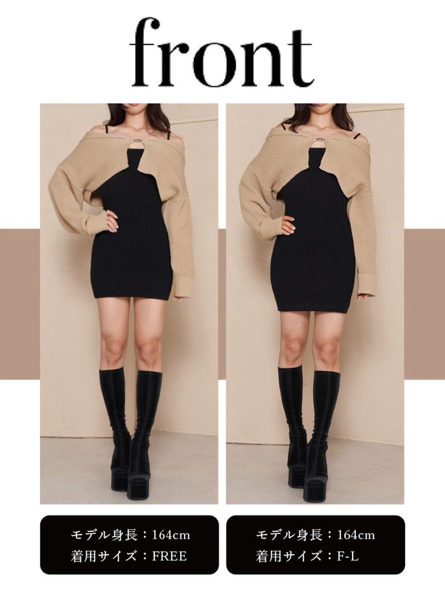 モデル:165cm(着用サイズ:FREE/F-L 着用カラー:BLK)