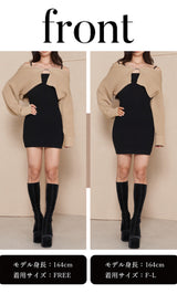 モデル:165cm(着用サイズ:FREE/F-L 着用カラー:BLK)