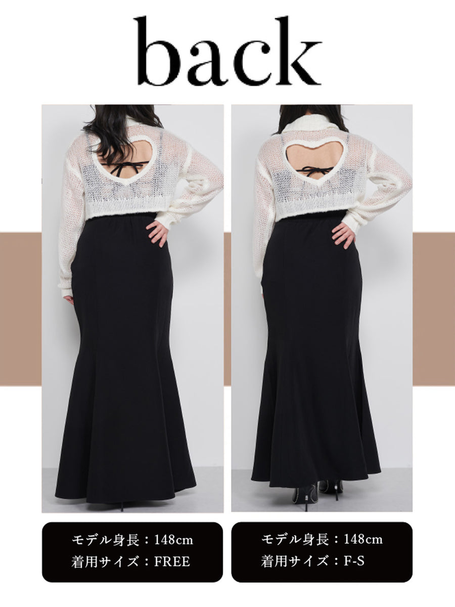 モデル:148cm(着用サイズ:F-S/FREE 着用カラー:BLK)