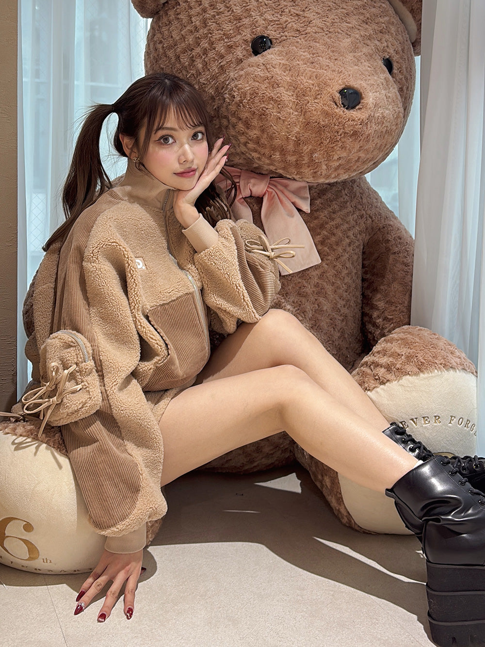 モデル:163cm(着用サイズ:FREE 着用カラー:BEG)