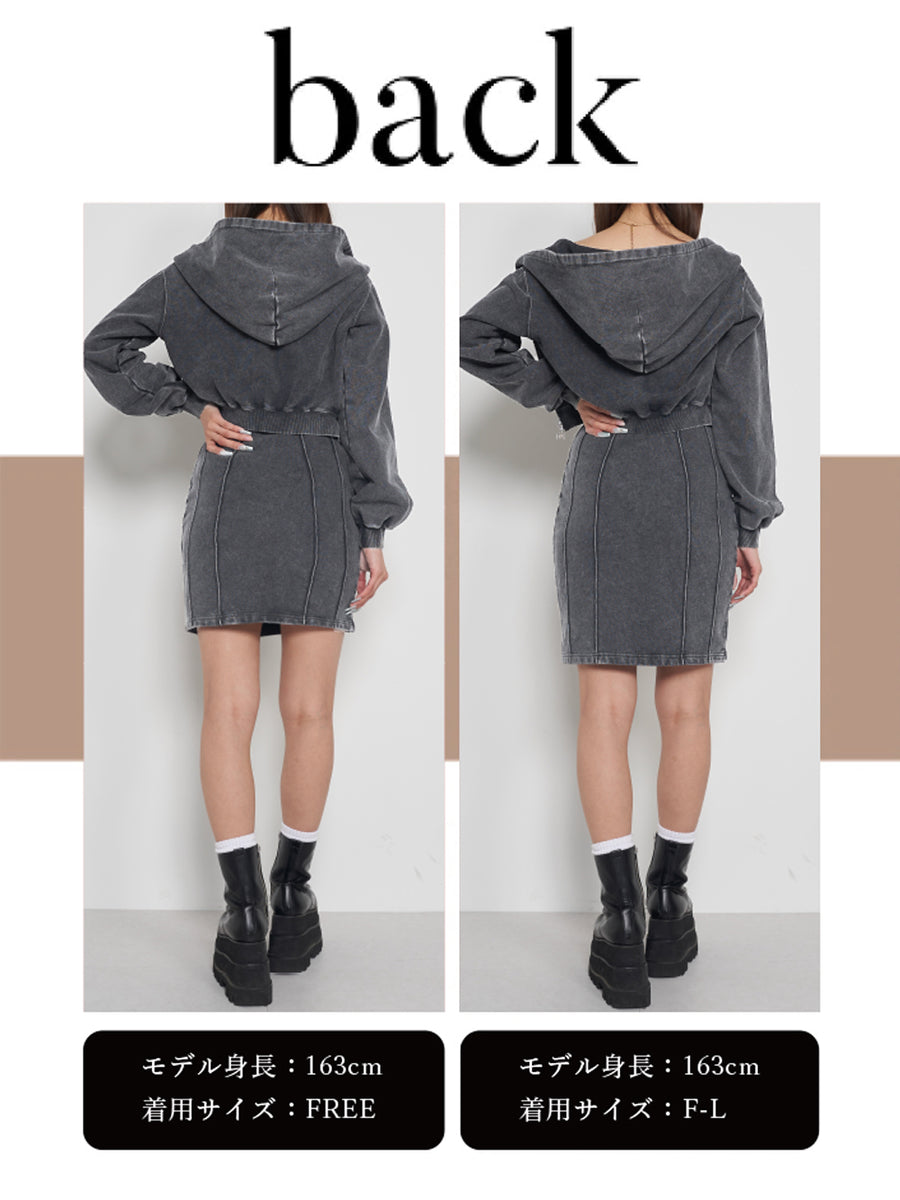 モデル:163cm(着用サイズ:FREE/F-L 着用カラー:BLK)