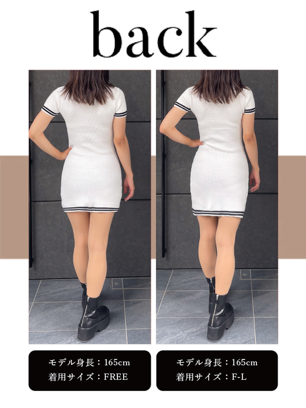 モデル:165cm(着用サイズ:FREE/F-L 着用カラー:WHT)