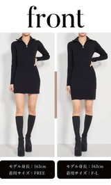 モデル:163cm(着用サイズ:FREE/F-L 着用カラー:BLK)