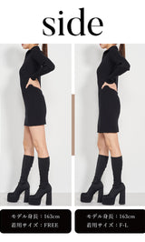 モデル:163cm(着用サイズ:FREE/F-L 着用カラー:BLK)