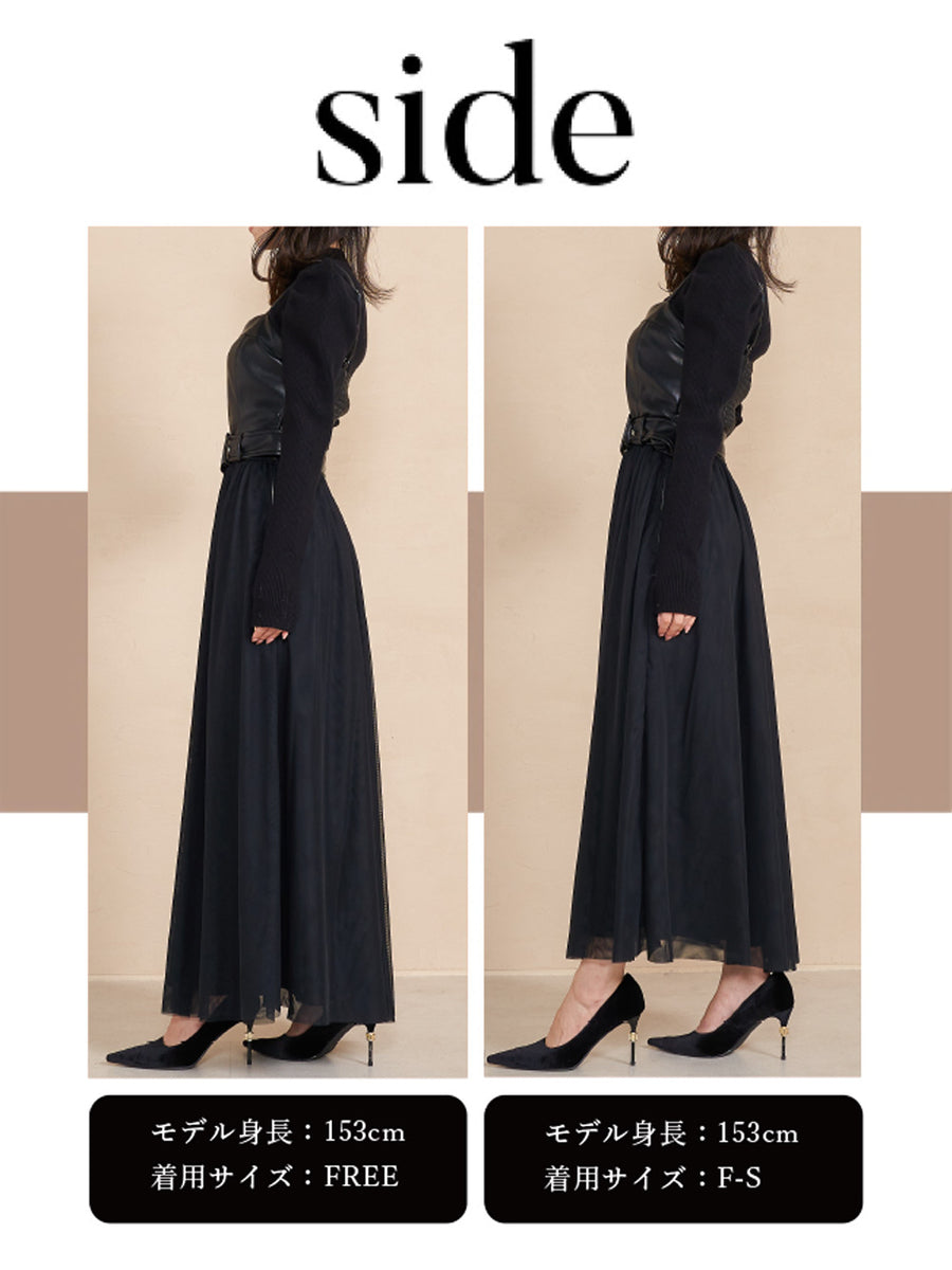 モデル:153cm(着用サイズ:F-S/FREE 着用カラー:BLK)