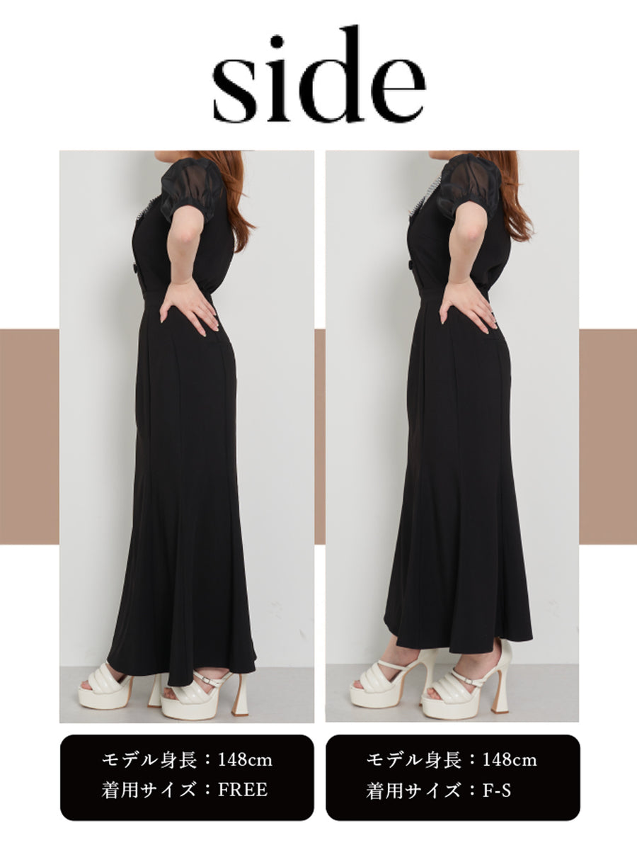 モデル:148cm(着用サイズ:F-S/FREE 着用カラー:BLK)