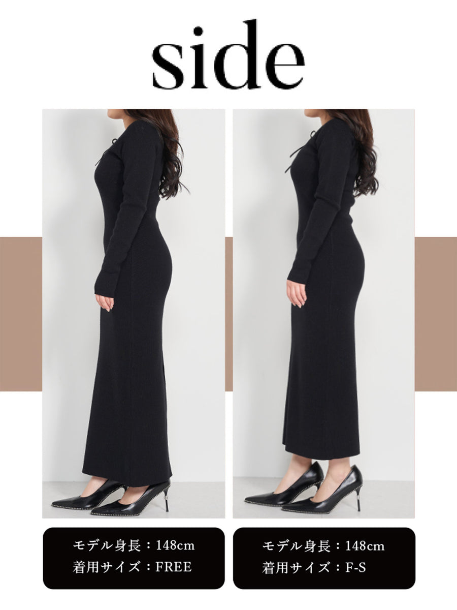 モデル:148cm(着用サイズ:F-S/FREE 着用カラー:BLK)