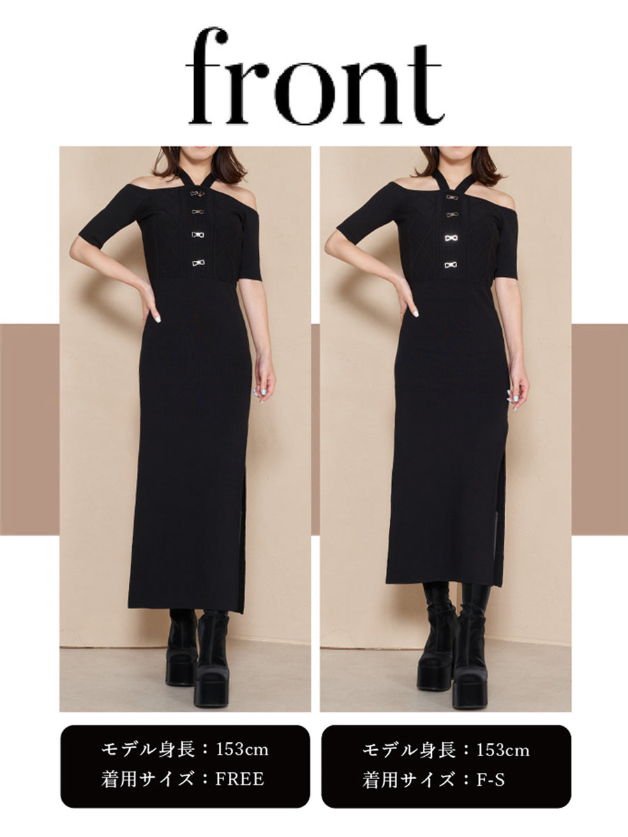 モデル:153cm(着用サイズ:F-S/FREE 着用カラー:BLK)