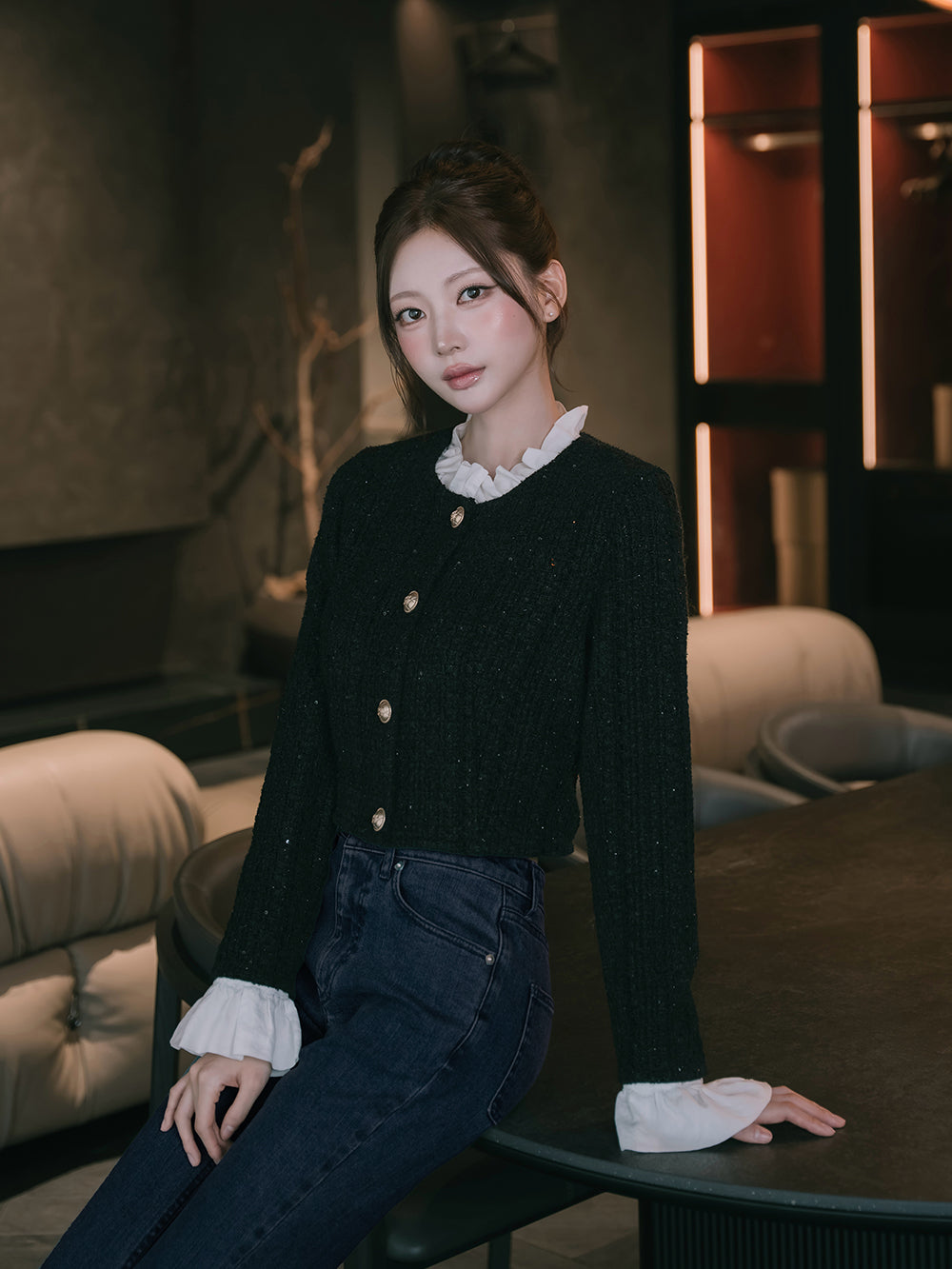 モデル:165cm(着用サイズ:FREE 着用カラー:BLK)