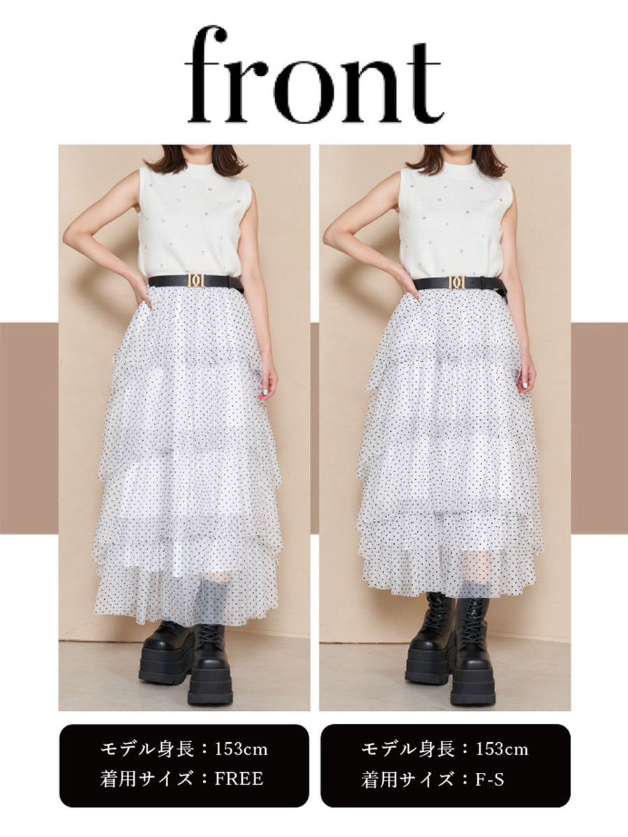 モデル:153cm(着用サイズ:F-S/FREE 着用カラー:DOT)