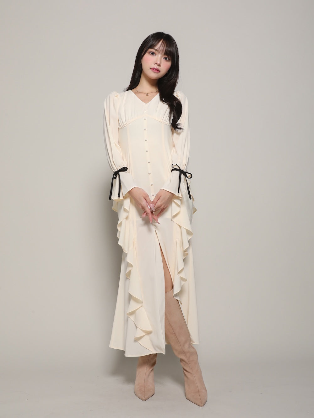 モデル:163cm(着用サイズ:FREE 着用カラー:IVO)