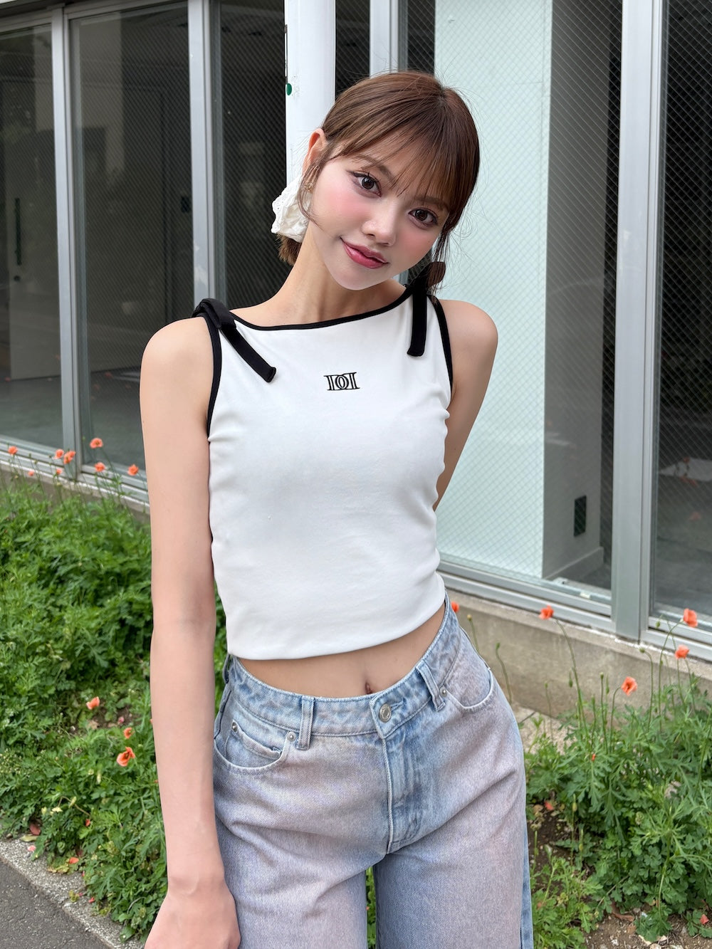 モデル:163cm(着用サイズ:FREE 着用カラー:WHT)