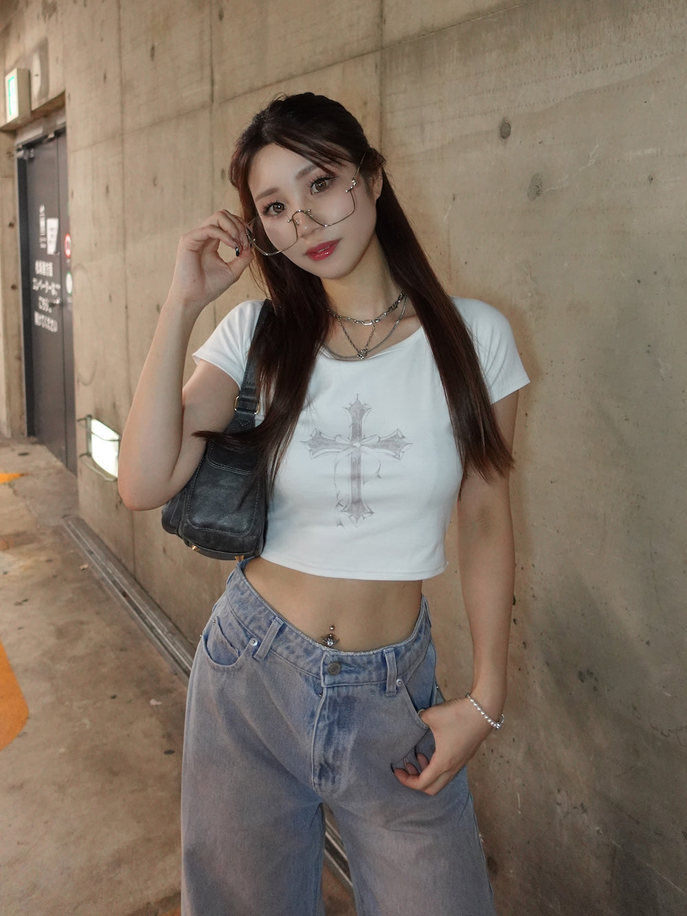 モデル:158cm(着用サイズ:FREE 着用カラー:WHT)