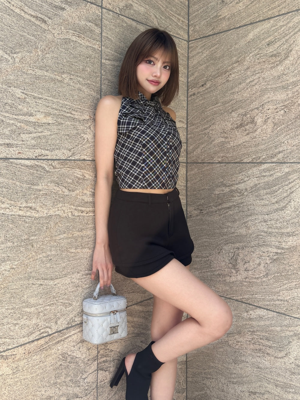 モデル:163cm(着用サイズ:FREE 着用カラー:NVY)