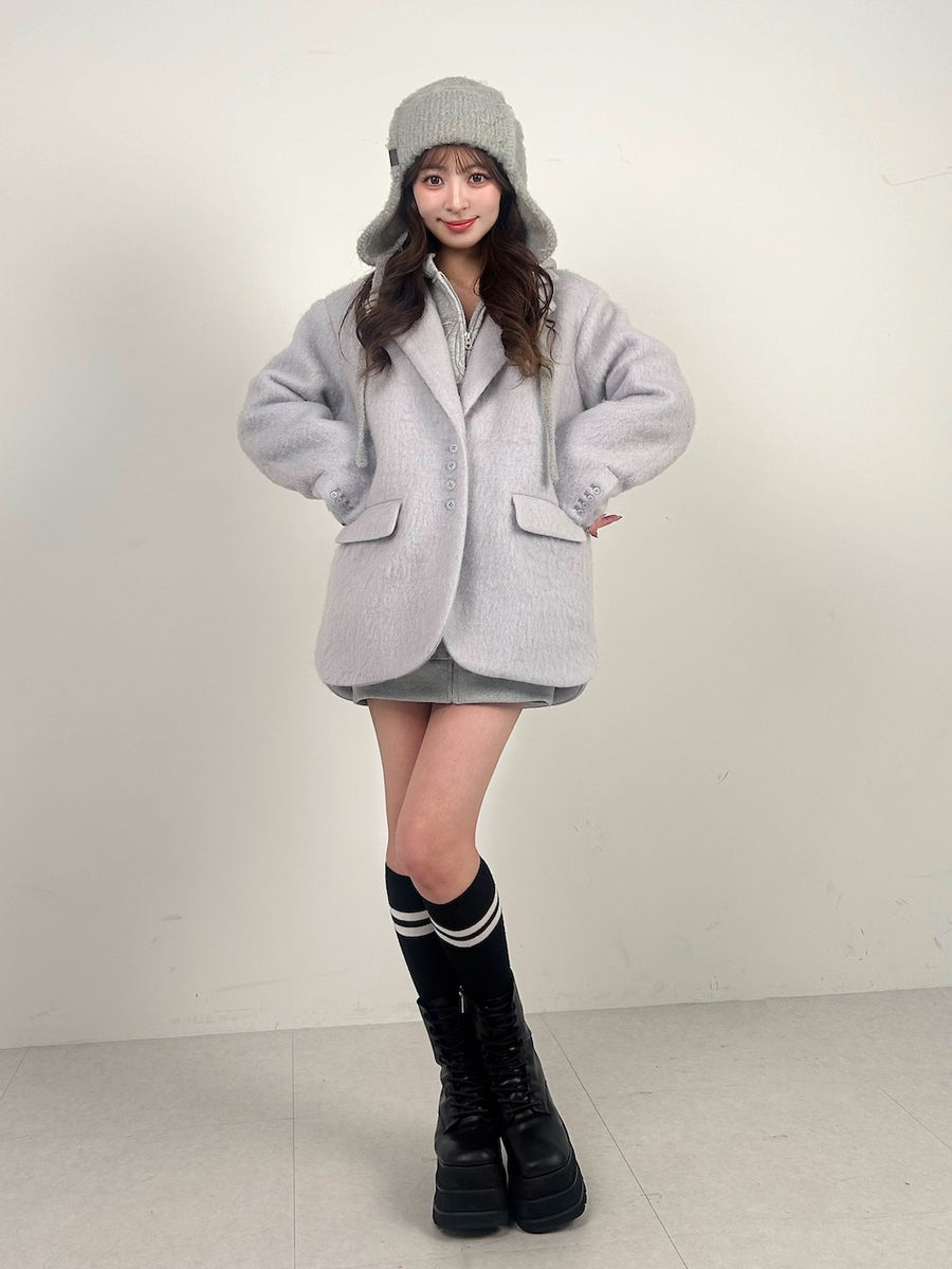 モデル:159cm(着用サイズ:FREE 着用カラー:GRY)