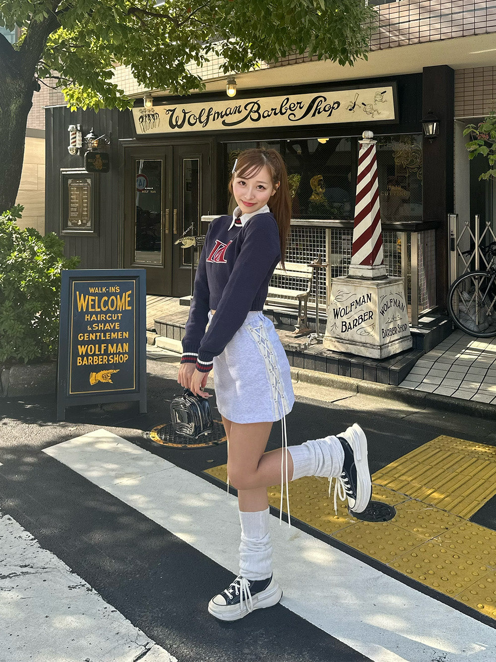 モデル:156cm(着用サイズ:FREE 着用カラー:NVY)