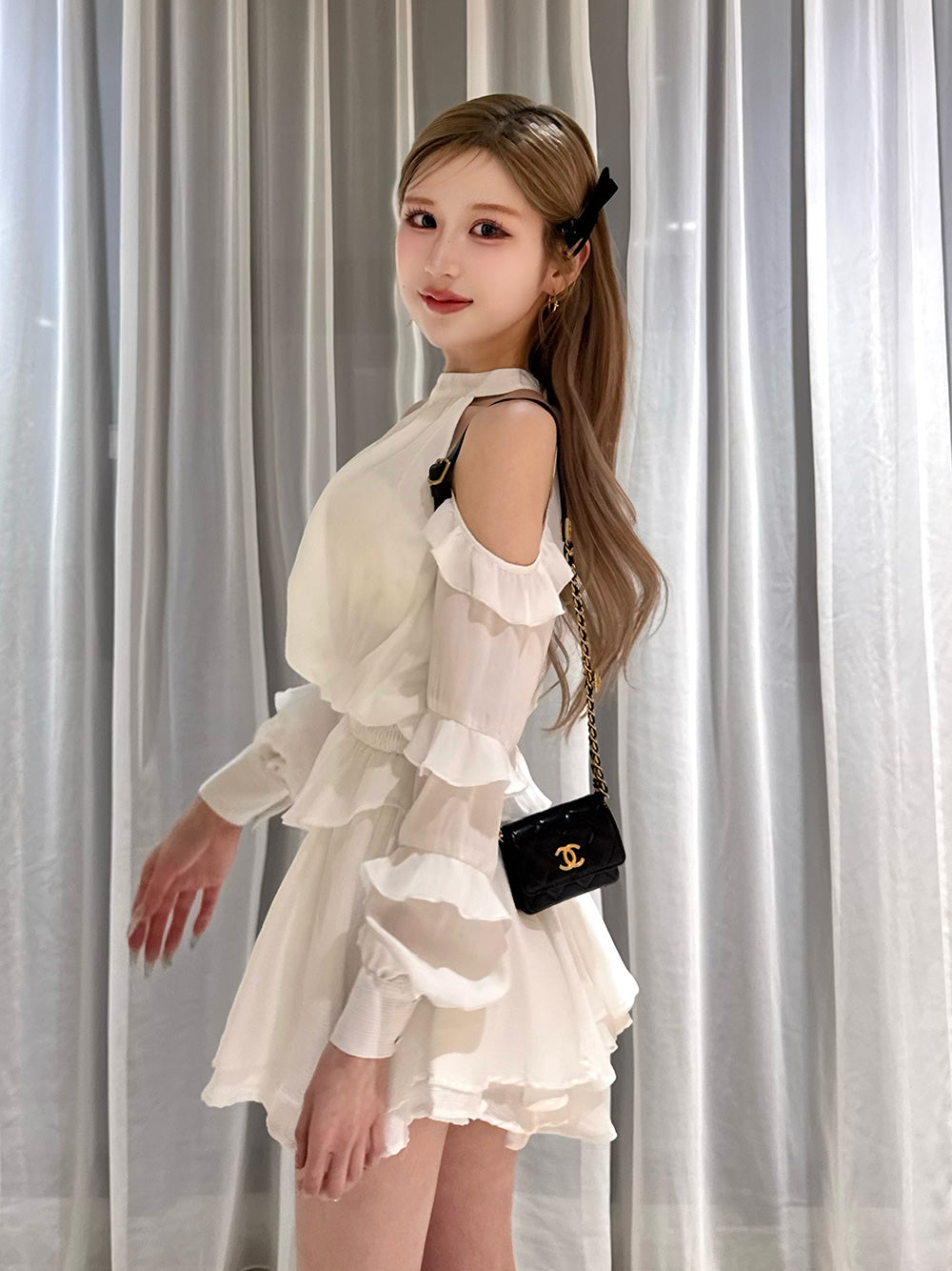 モデル:165cm(着用サイズ:FREE 着用カラー:WHT)