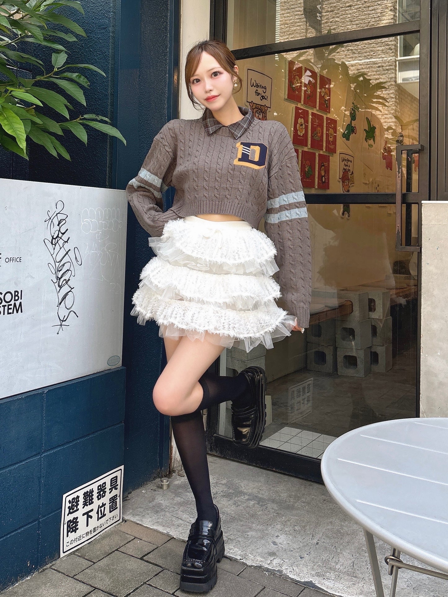 モデル:166cm(着用サイズ:FREE 着用カラー:GRY)