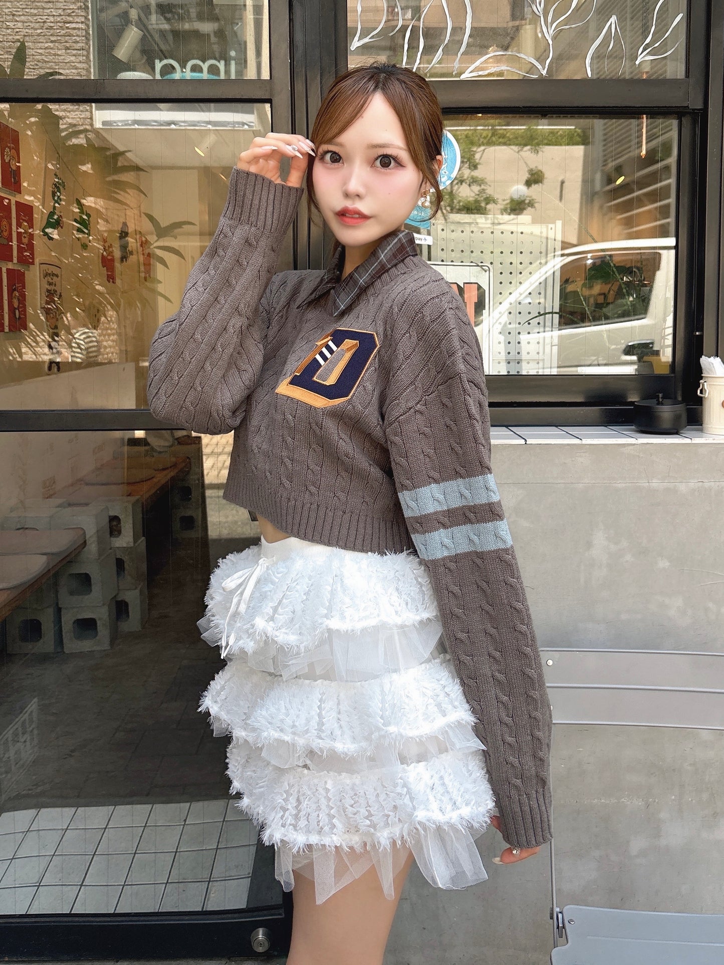 モデル:166cm(着用サイズ:FREE 着用カラー:GRY)