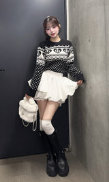 モデル:158cm(着用サイズ:FREE 着用カラー:BLK)