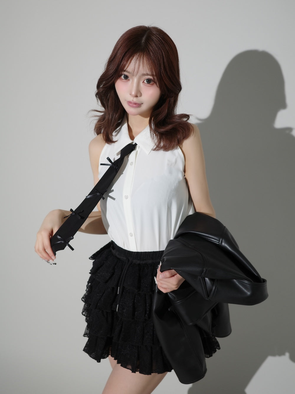 モデル:158cm(着用サイズ:FREE 着用カラー:WHT)