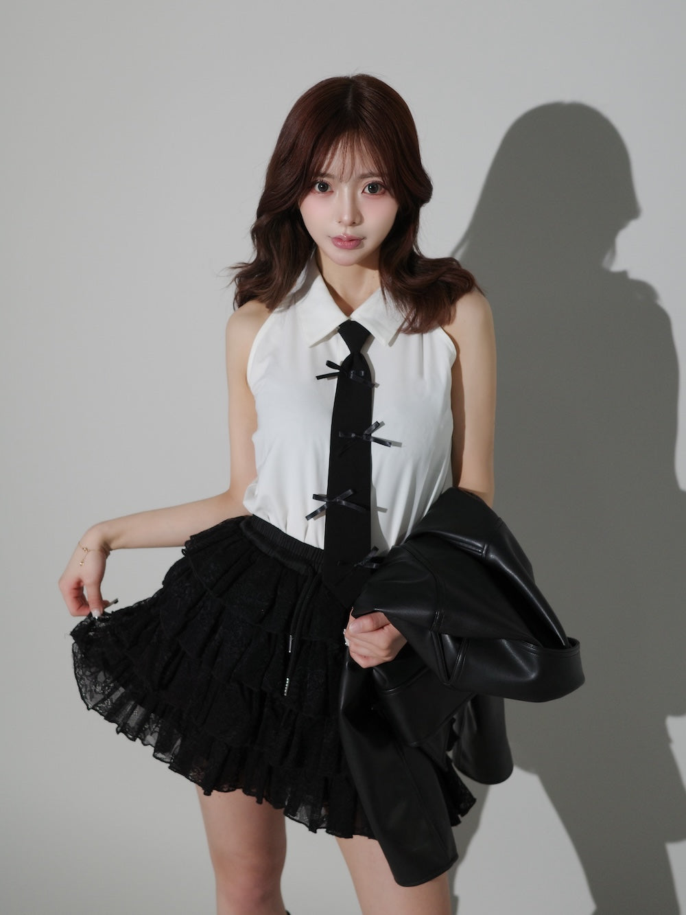 モデル:158cm(着用サイズ:FREE 着用カラー:WHT)
