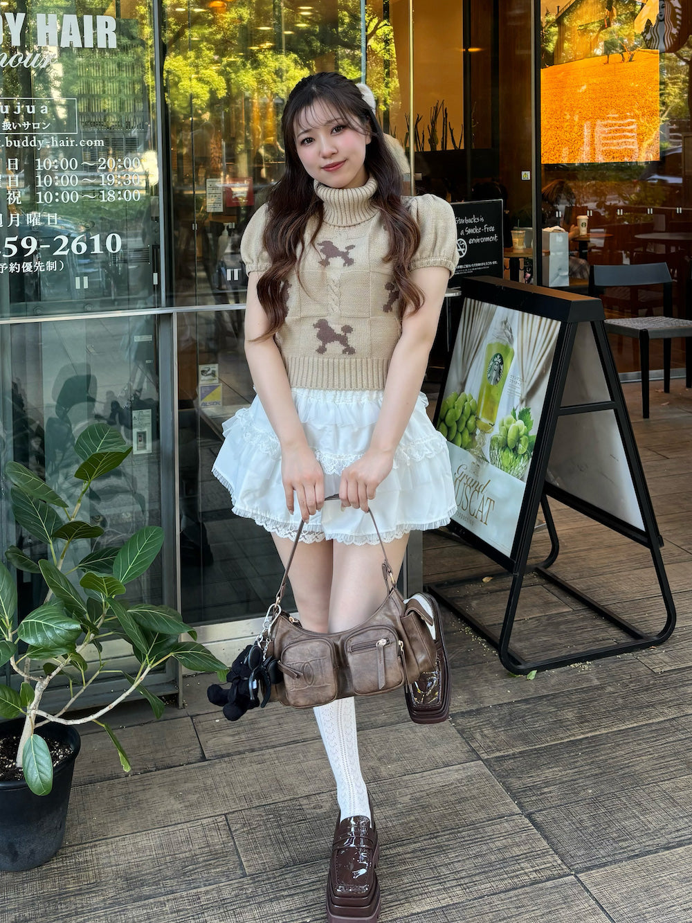 モデル:151cm(着用サイズ:FREE 着用カラー:BEG)