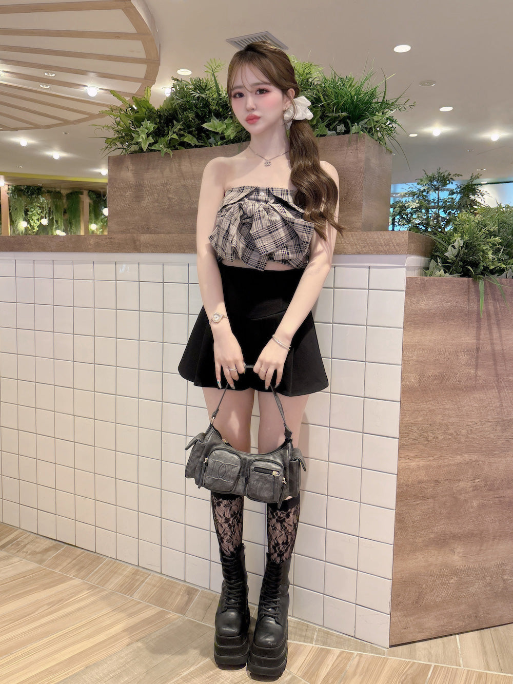 モデル:157cm(着用サイズ:FREE 着用カラー:NVY)