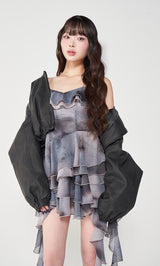 モデル:163cm(着用サイズ:FREE 着用カラー:BLK)