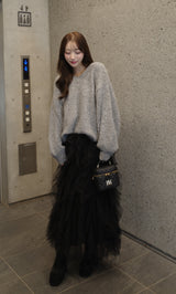 モデル:156cm(着用サイズ:FREE 着用カラー:GRY)